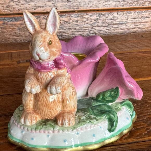 Vintage Easter Duck & Bunny Ceramic Candle Holders Spring Home Decor Set Cute - Picture 8 of 10